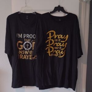 Two Graphic T-shirt Dresses with Earrings New